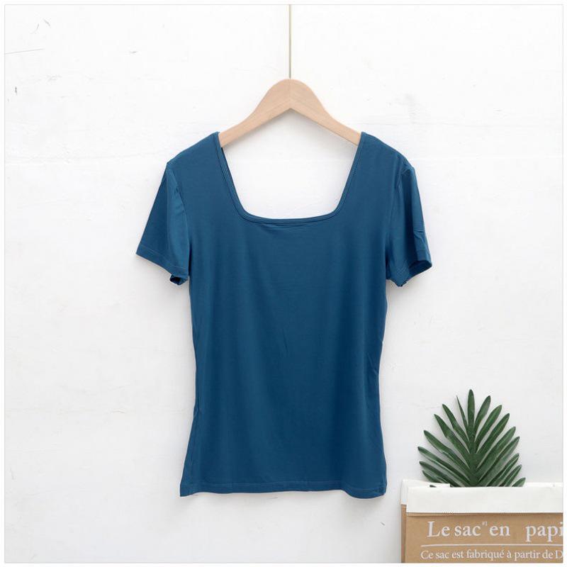 Korean Style Women’s Large U-Neck Backless Top – Short-Sleeved, Sexy, All-Match Nightclub Wear.