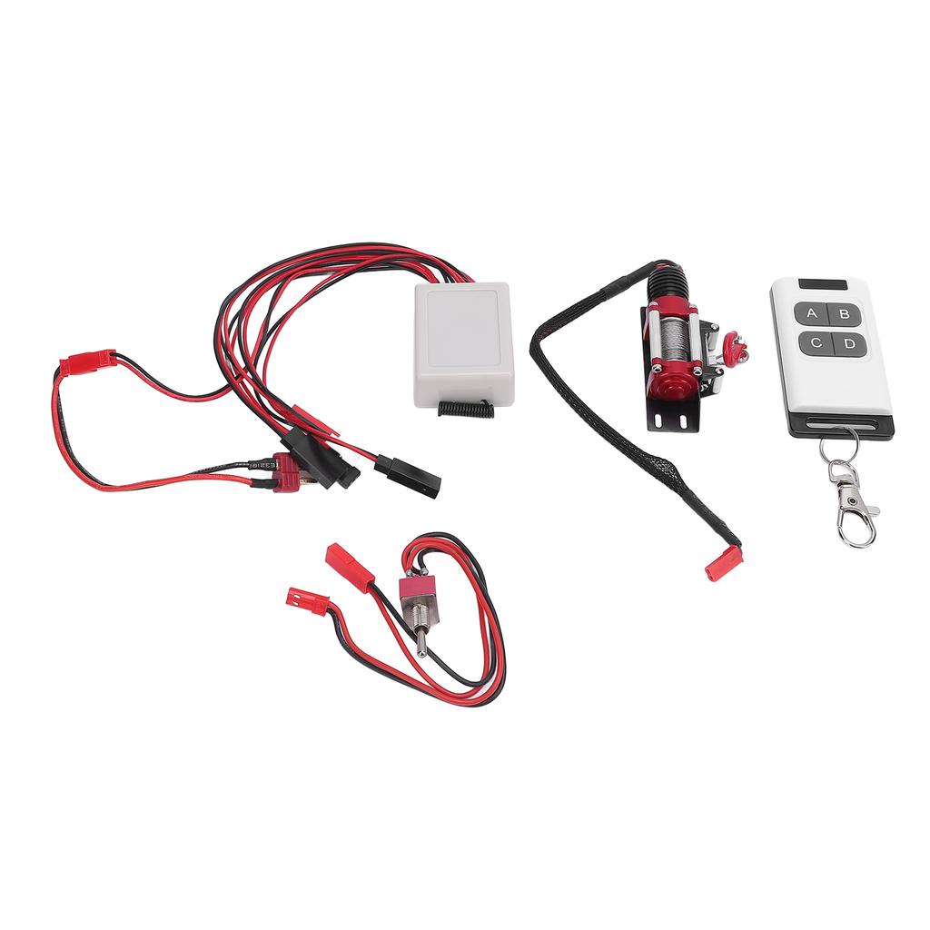 RC Car Winch Jst Plug 1/10 Scale RC Crawler Metal Winch Remote Controller with Receiver T Plug Conne