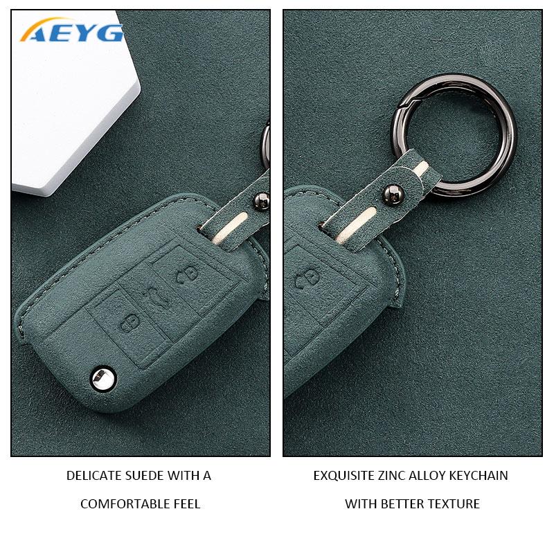 Leather Car Key Case Cover Shell Fob For Vw Volkswagen Golf 7 Mk7 Tiguan Mk2 For Seat Ateca Leon Fr 2 Ibiza Key Fob Accessories
