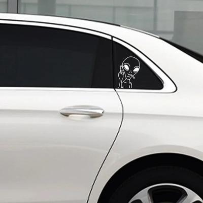 Auto Lustig Alien Persönlichkeit Dekor Aufkleber 11X7.6CM Autoaufkleber Vinyl Aufkleber Autofenster Dekor Schwarz /WEISS/LASER