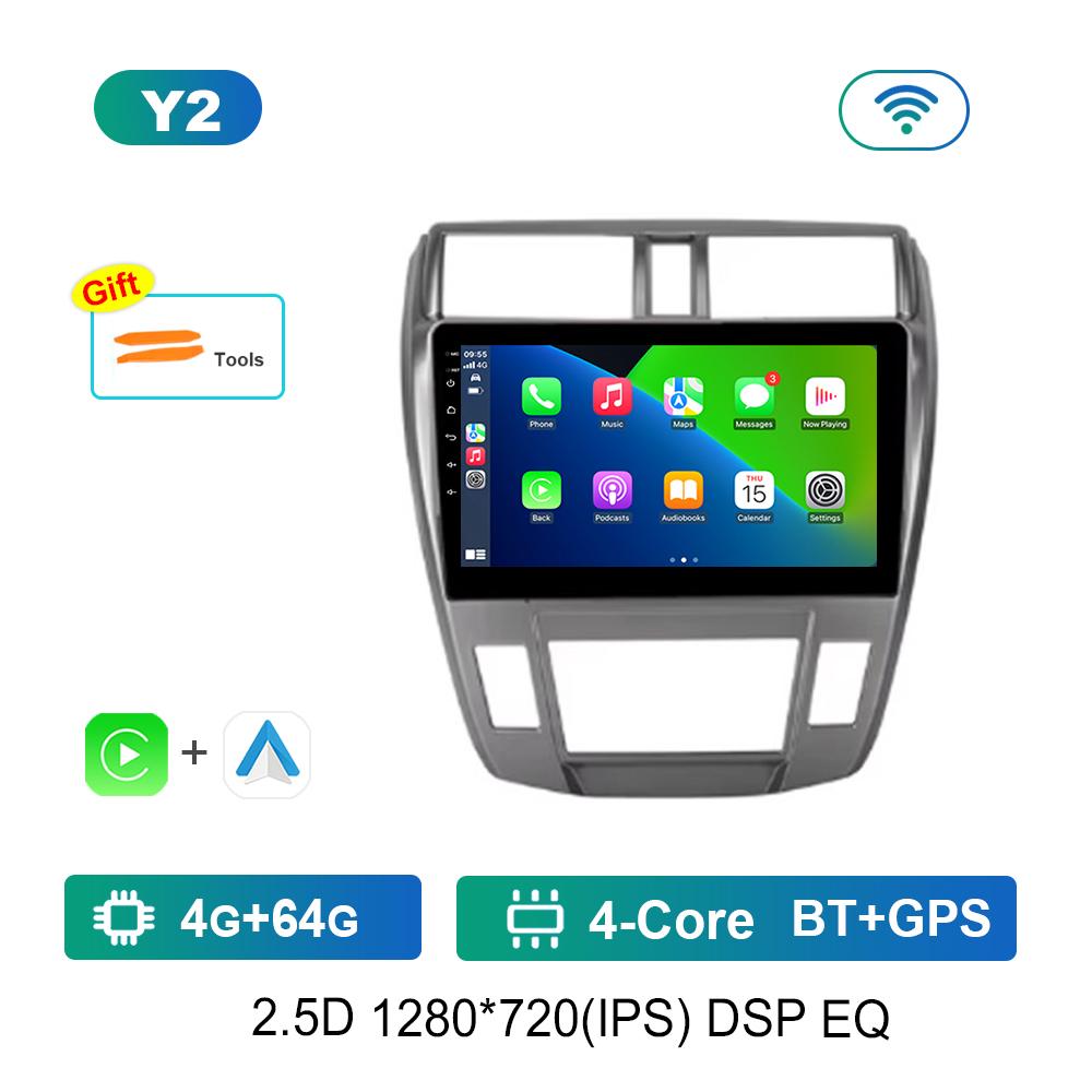 For Honda City 2008 - 2013 Android System Car Video Multimedia Player GPS 10.1 Inch 2.5D Screen  DSP Stereo 4G WiFi GPS Navi