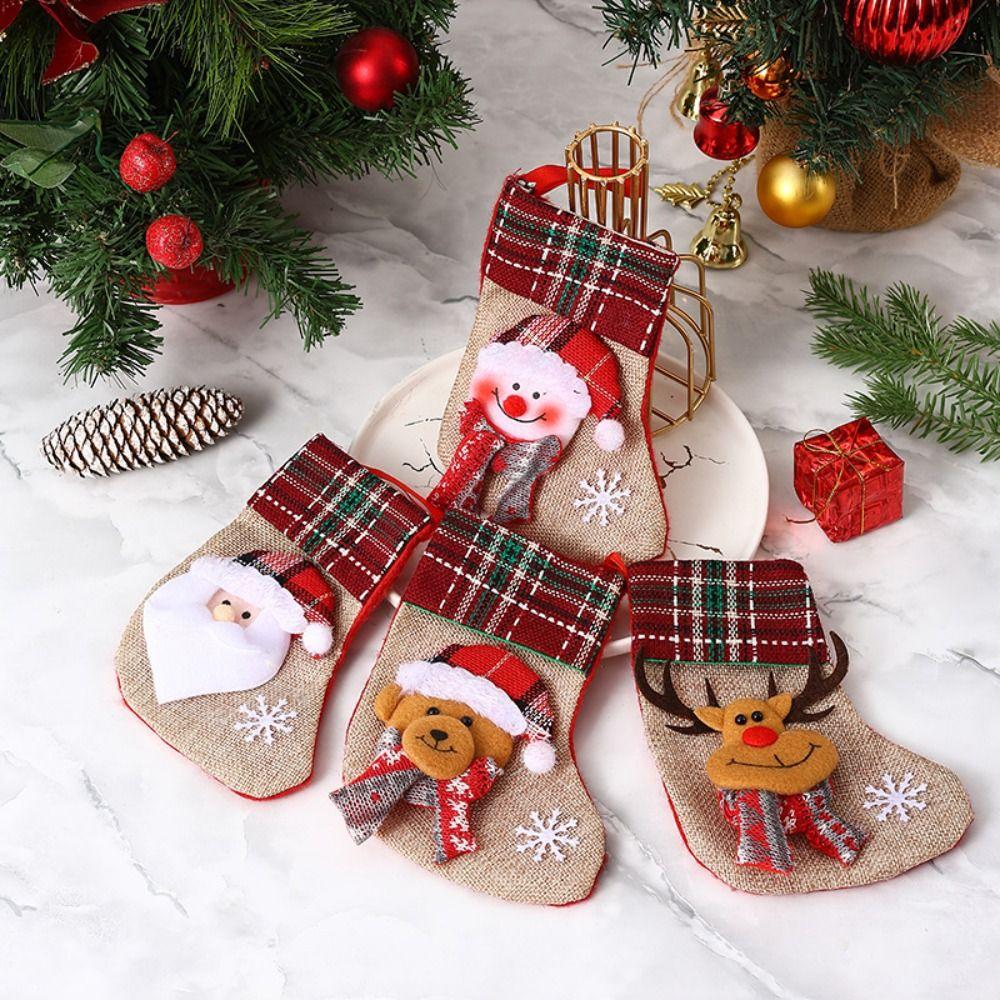 Reindeer Christmas Gift Sock Hanging Gift Bag Candy Bag Christmas Stocking  Christmas Decor