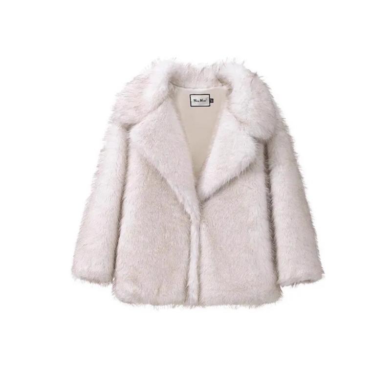 Faux fur coat lapel fashion warm women's clothing autumn and winter imitation fur jacket
