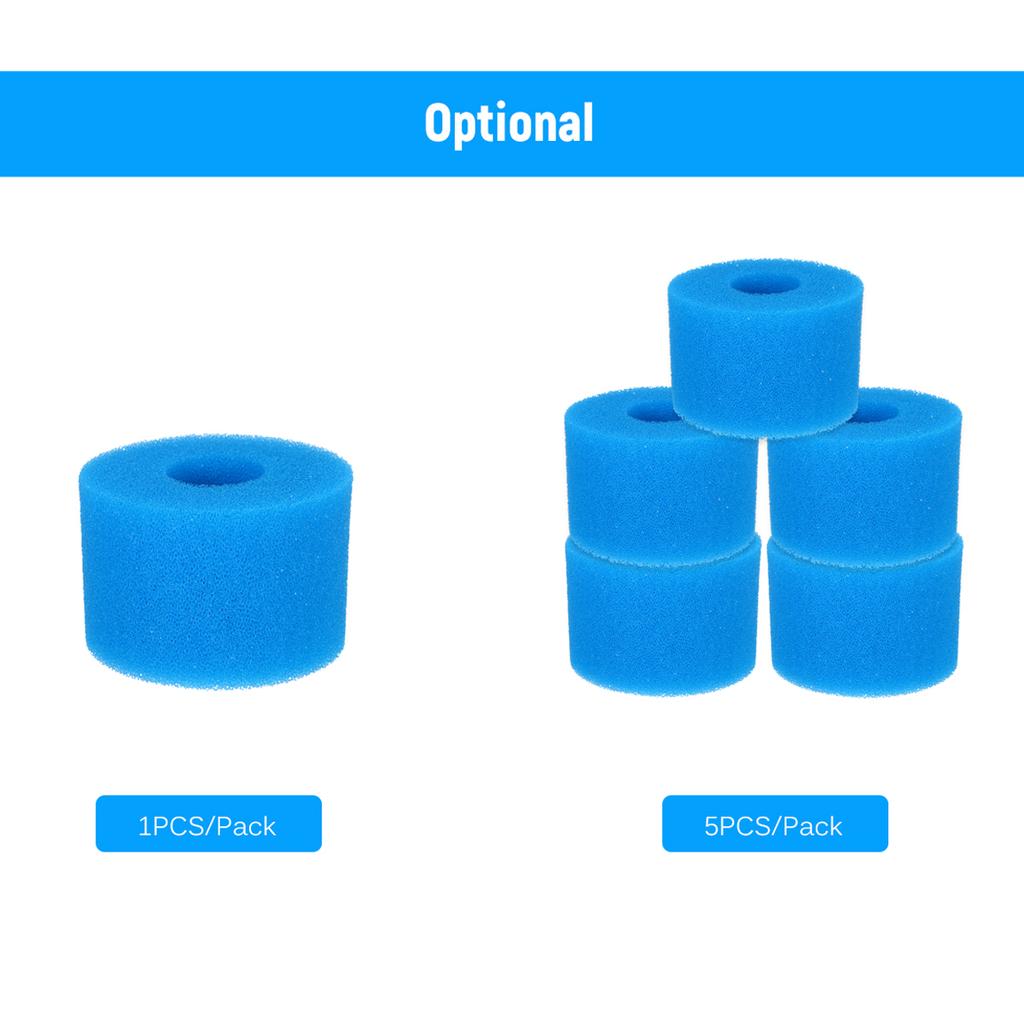Swimming Pool Filter Cleaning Tool Reusable Washable Sponge Foam Filter Cartridge Replacement for Type S1 Filter Blue