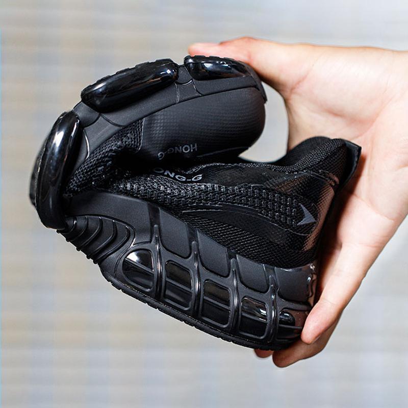 Air cushion Protective Shoes Men Rotating button Fashion Safety shoes Puncture-Proof Indestructible Work Boots Steel toe shoes