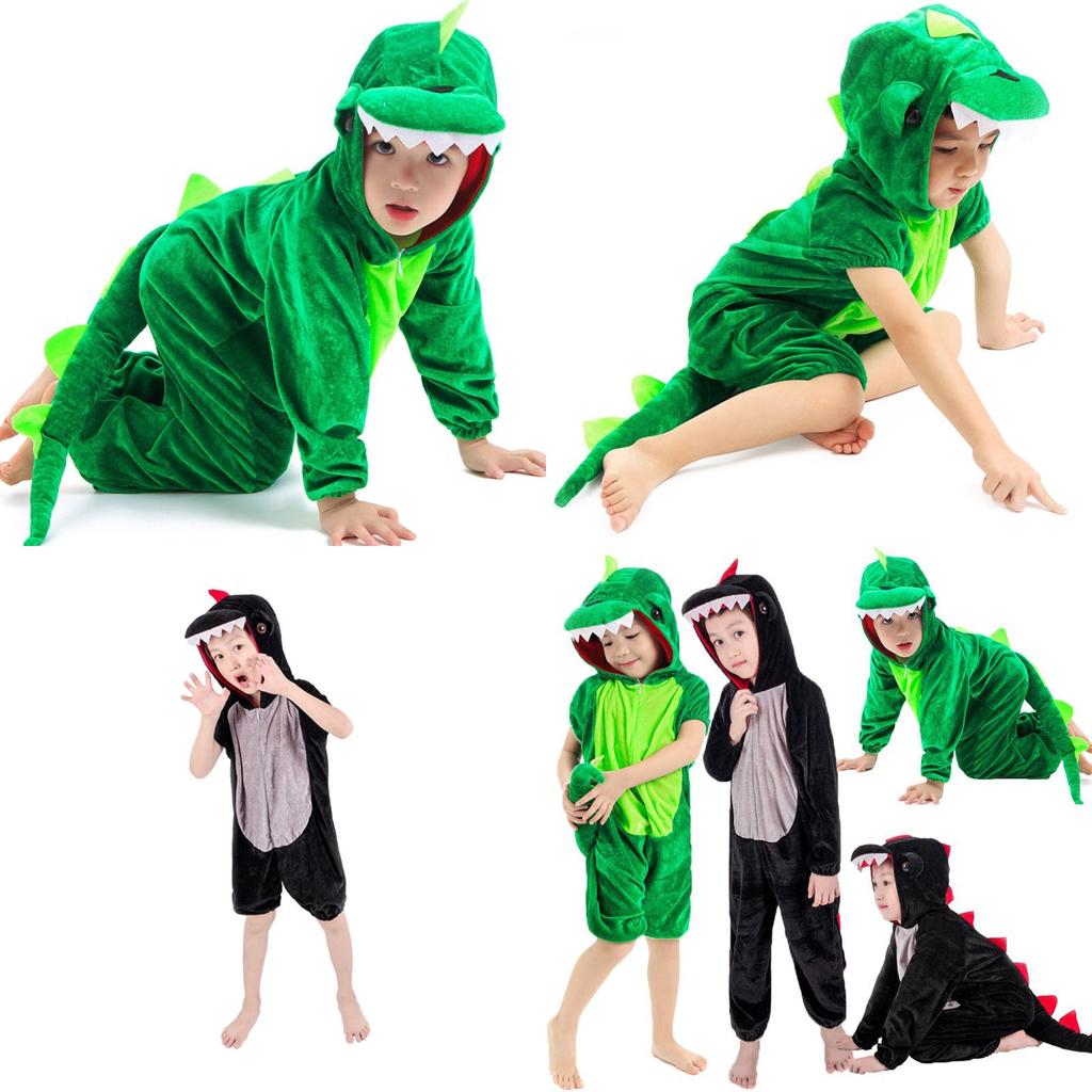 Vibrant Unisex Halloween Dinosaur Costume Crocodile Jumpsuit For Kids Cosplay Events