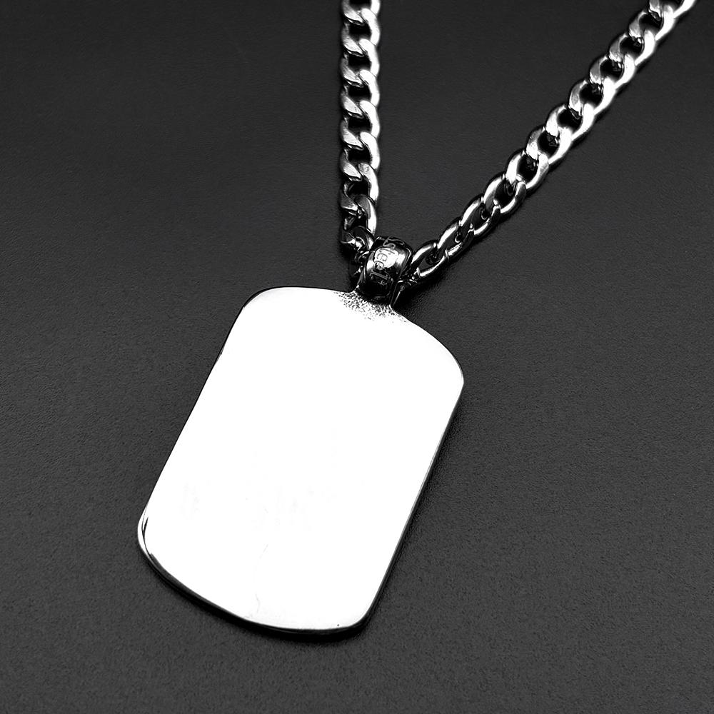 Moderne Wolfskopf Tier Hundemarke Edelstahl Anhänger Halskette für Damen Herren Silberfarbe Biker Kette Halsketten Schmuck Geschenk