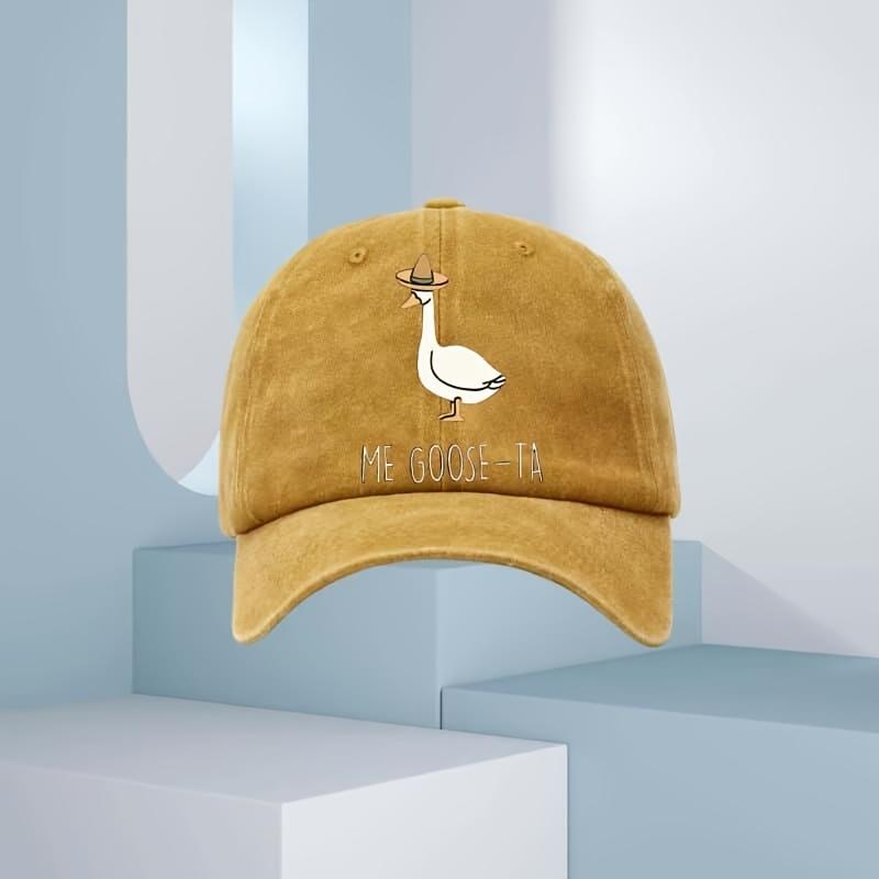 Men's and women's fashionable duck print baseball cap, outdoor sunscreen travel equipment with simple design