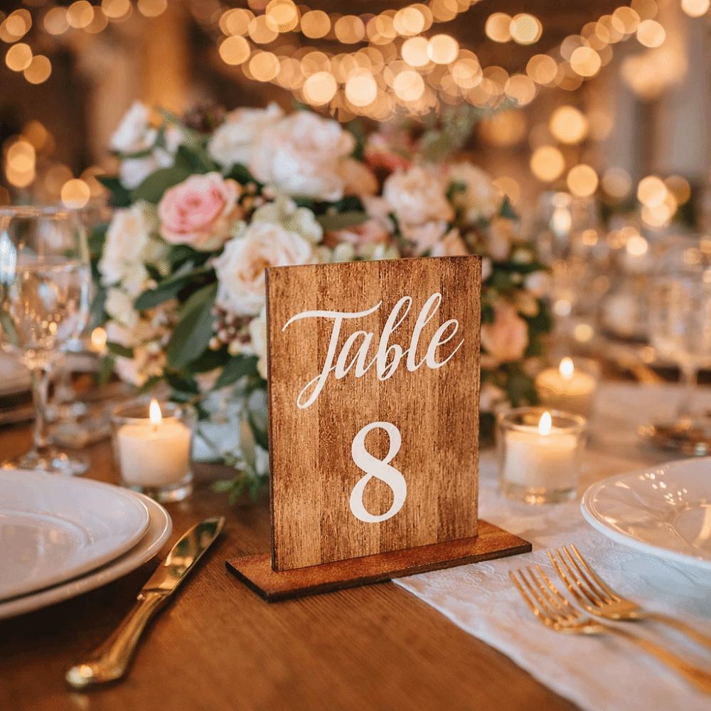 Durable Wooden Table Markers Double-Sided Table Number Signs Wedding Table Numbers  Dining Table