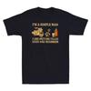 I039m A Simple Man I Like Motorcycles Dogs Bourbon Vintage Men039s T-Shirt Black