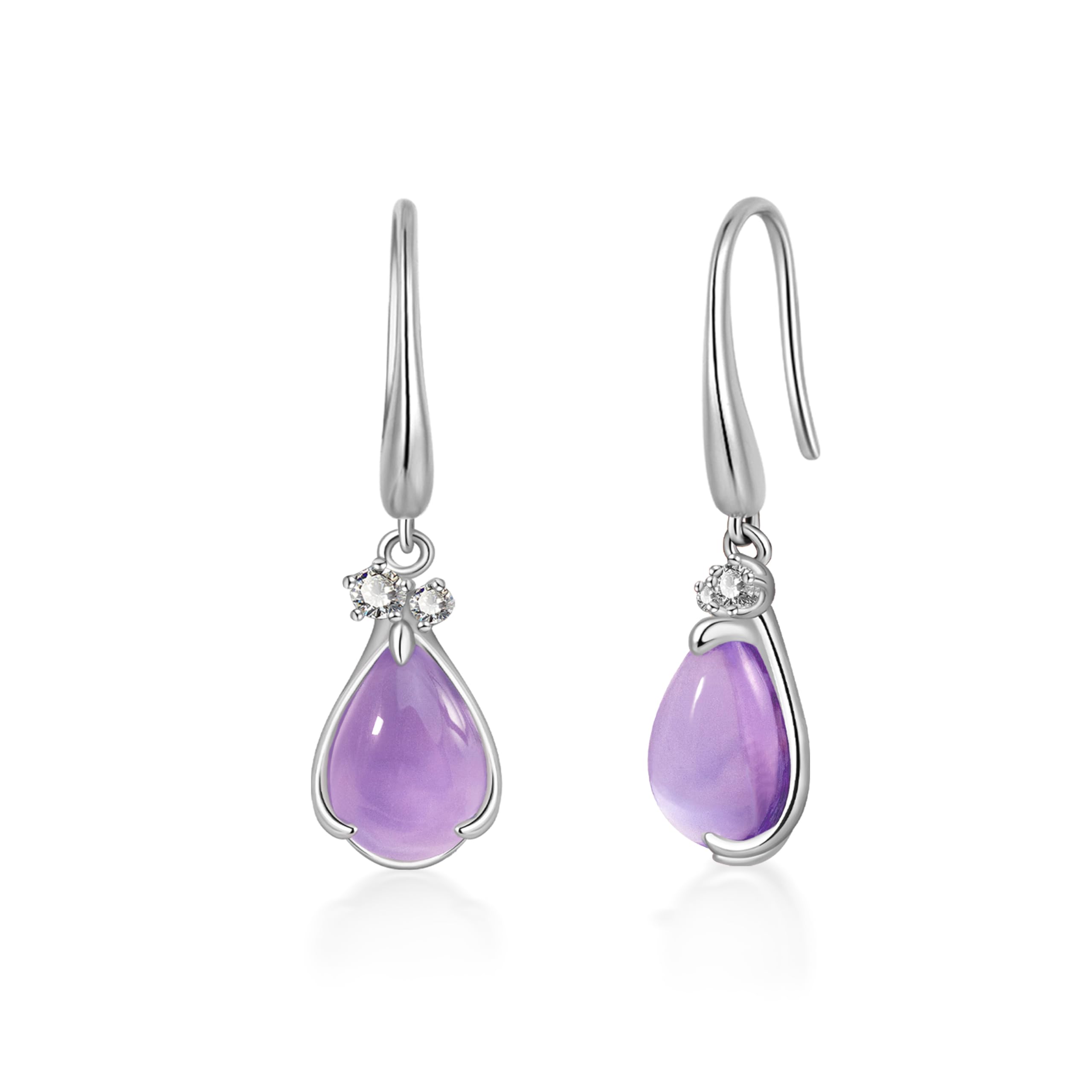 

Amethyst Earrings for 18K February Birthstone 925 Hypoallergenic to Hook White Present for Women FH.bird Women, Gold, Earrings, Silver, Metals,