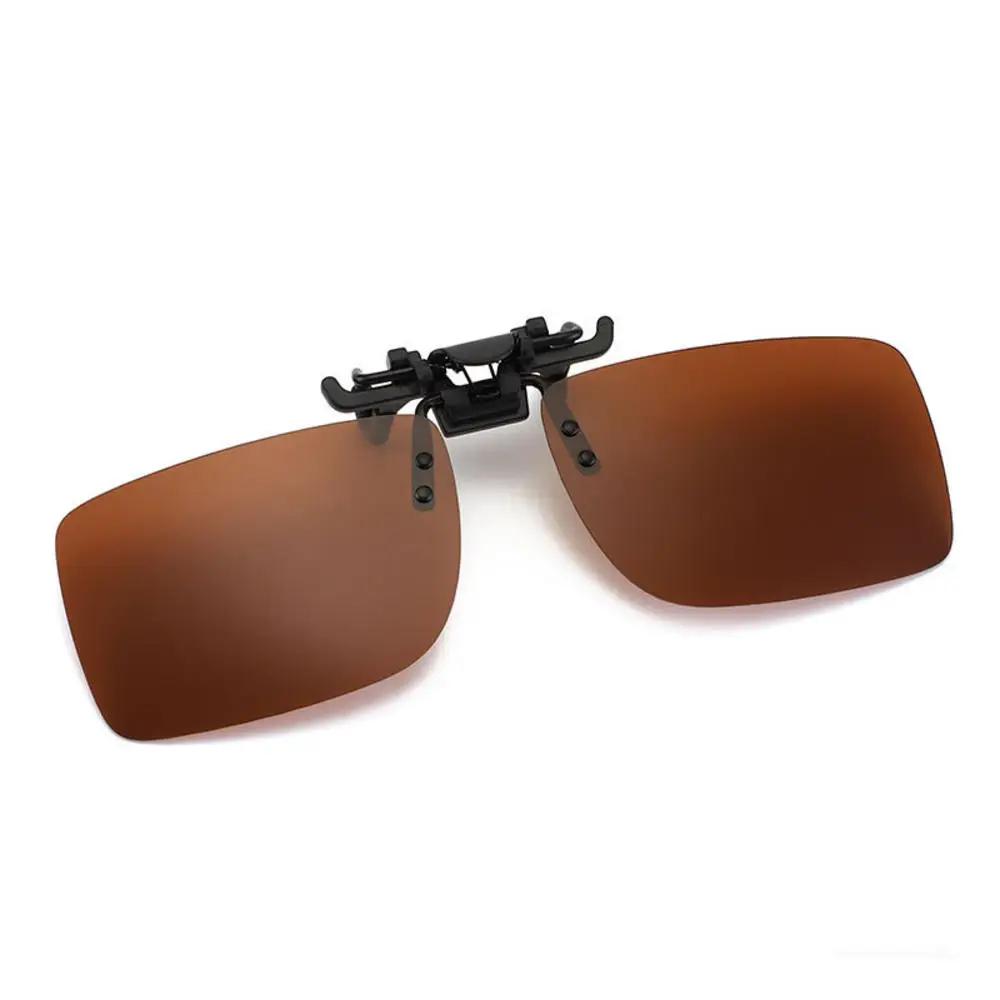 Unisex Polarized Clip-on Flip-up Sunglasses Uv400 Protection Mens Womens Fishing Driving Night Vision Lens Clip Goggle Glasses