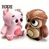 Cute Keyring Accessory 3D Printed Animals Fidget Clicker Keychain, Anxiety Stress Relief Animal Keychain Sensory Toy, Cartoon Charm for Backpack,
