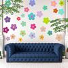 63 Pieces Flower Stickers, Colorful Wall Decals for Girls Room, DIY Self-Adhesive Boho Wall Art for Nursery, Bedroom Decor
