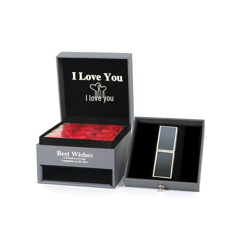 Exquisite Rose Soap Flower Jewelry & Storage Box: For Necklaces, Rings, Lipsticks