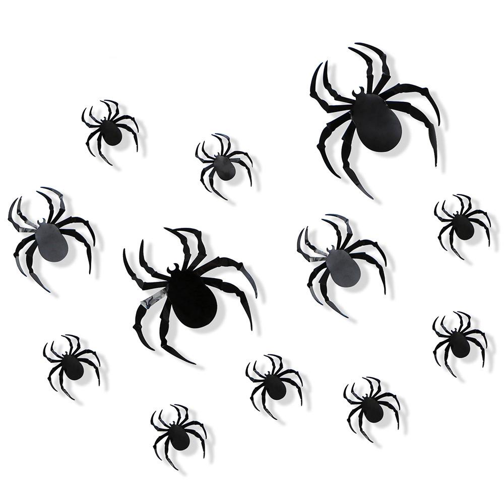 12pcs/Pack Halloween Black Bat Wall Sticker 3D Decorative Sticker Halloween Party DIY Wall Decoration Bar Horror Decoration Prop