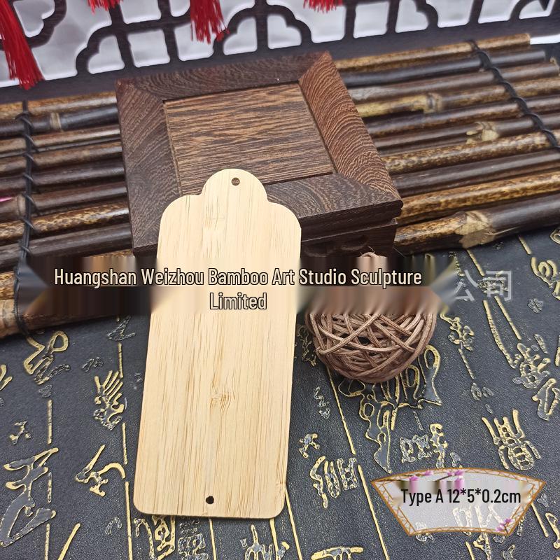 Nanmu Bamboo Blessing Car Hanging Ornament - Handmade Filigree Enamel Plate.