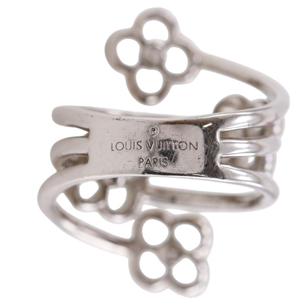 LOUIS VUITTON Ring Flower Full Ring M68130 Silver metallic #5.1(US Size) 5.0g Women Used