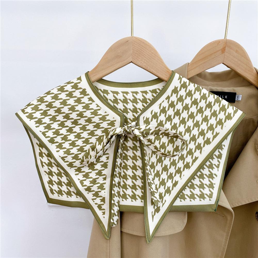 Silk Draped Women's Shoulder Scarf Shawl Collar with Neck Protection & Decorative Knotting