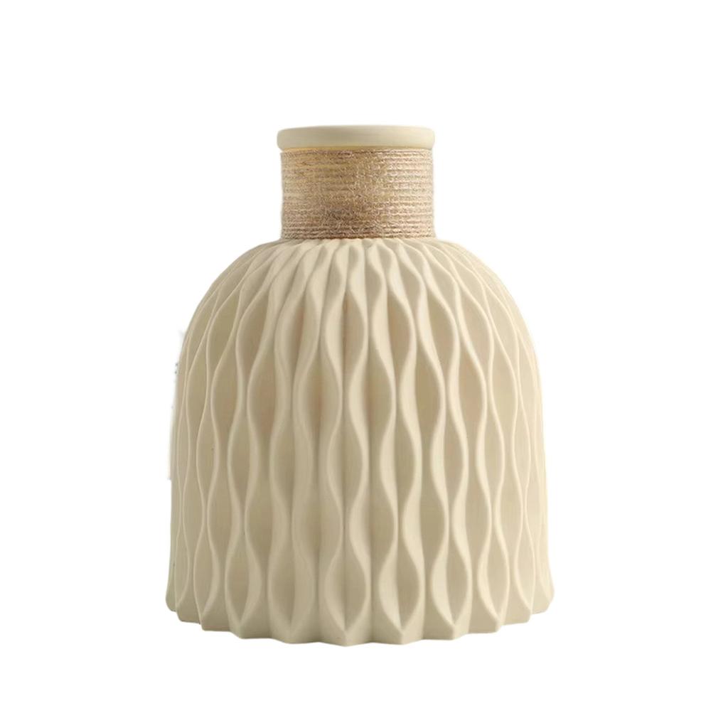 Plastic Decorative Vase Shatterproof Hemp Rope Folding Vase for Living Room