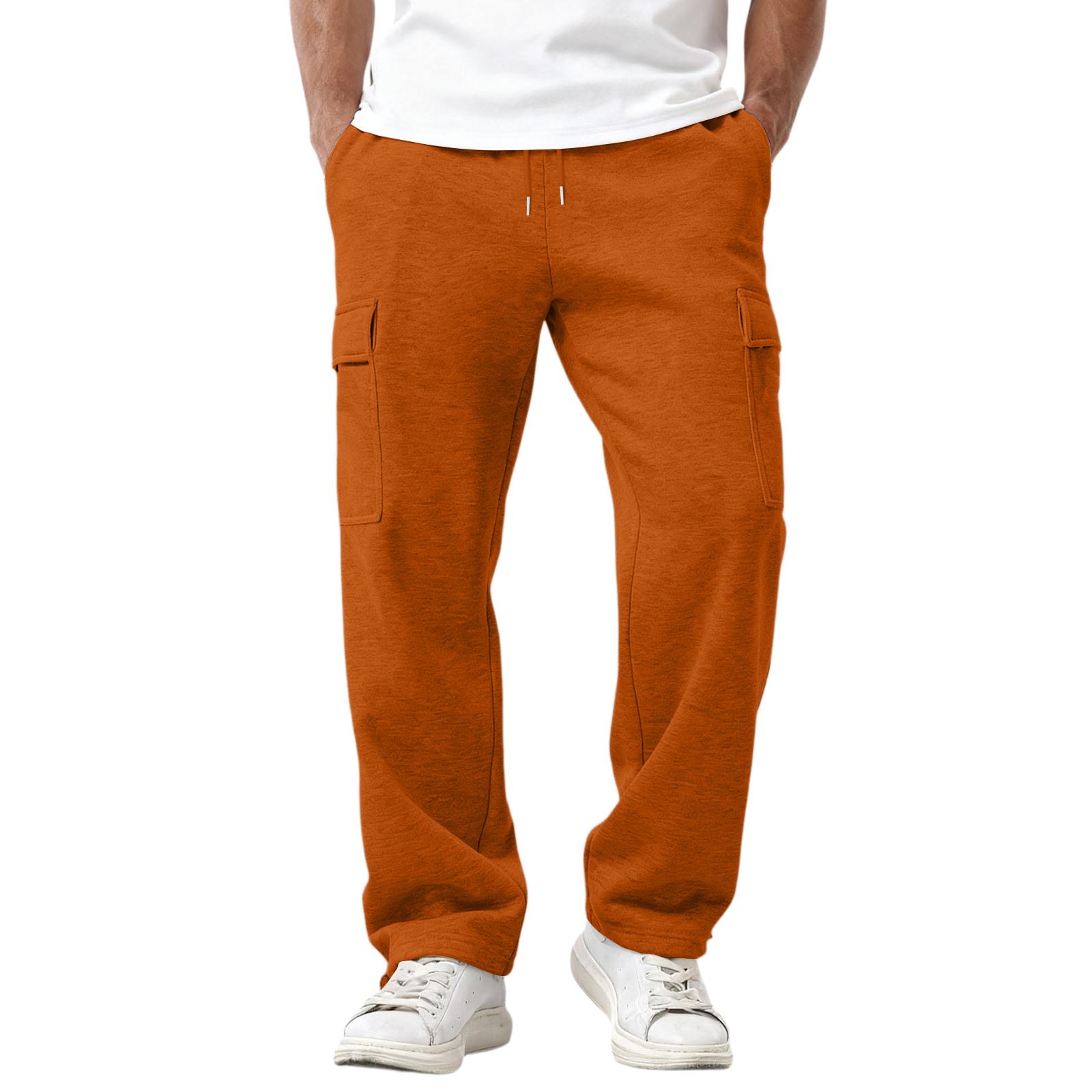 

Мужские повседневные спортивные штаны свободного кроя с эластичным поясом и кулиской XL шафрановый