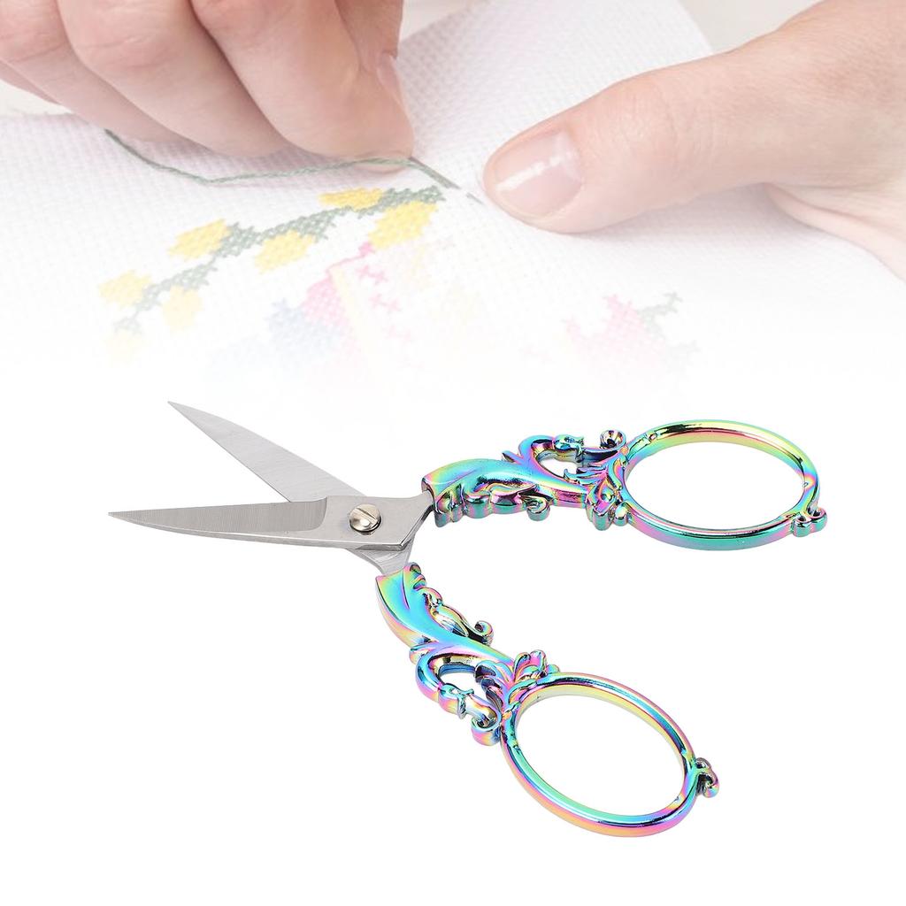 Sewing Embroidery Scissors Multifunctional Vintage European Stainless Steel Stitch Scissors