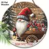 Warm Winter Christmas Wooden Sign with Sweet Gnome Pattern - Navidad Plaque for Front Door, Wall Hanging Decor - Ideal Christmas Decoration