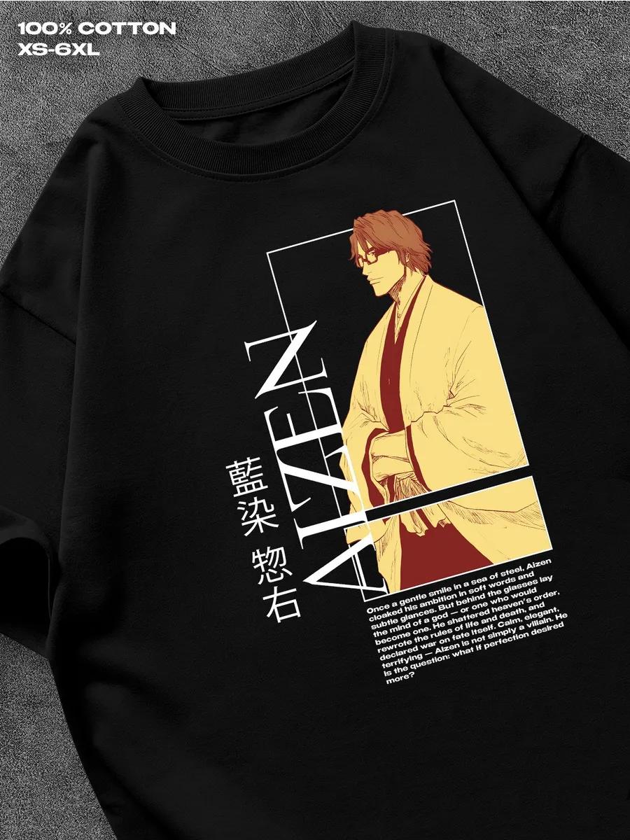 

черная футболка Bleach Мужская футболка Женские футболки с принтом букв Футболка с короткими рукавами Повседневная уличная футболка Топ L