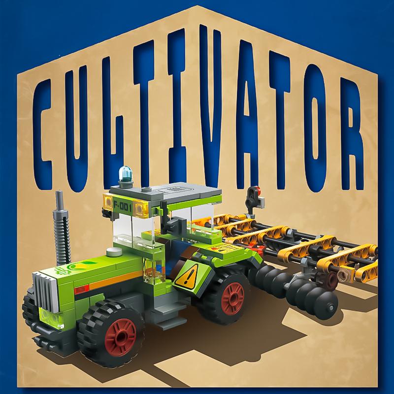 City Series Farm Harvester Building Blocks Children Assembled Toys Gift Agricultural Load Transport Car Tractor Village