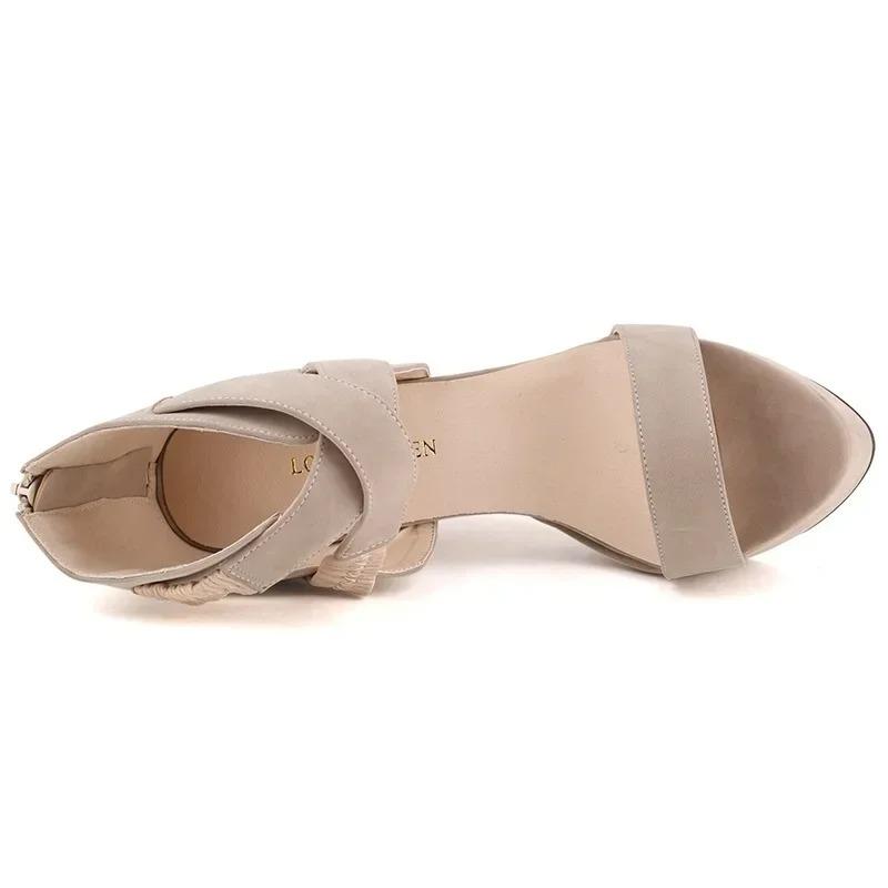 Dámské lodičky Sexy sandály na klínku s platformou s přezkou s křížovými pásky 14cm vysoké podpatky Pumps Robustní blokové šaty Party Svatba Boty