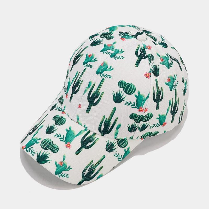 Tropisches Kaktusmuster Vollprint Baseballkappe Damenmode Atmungsaktive Sonnenschutzkappe Herren Sommer Outdoor-Sport Papa-Hüte