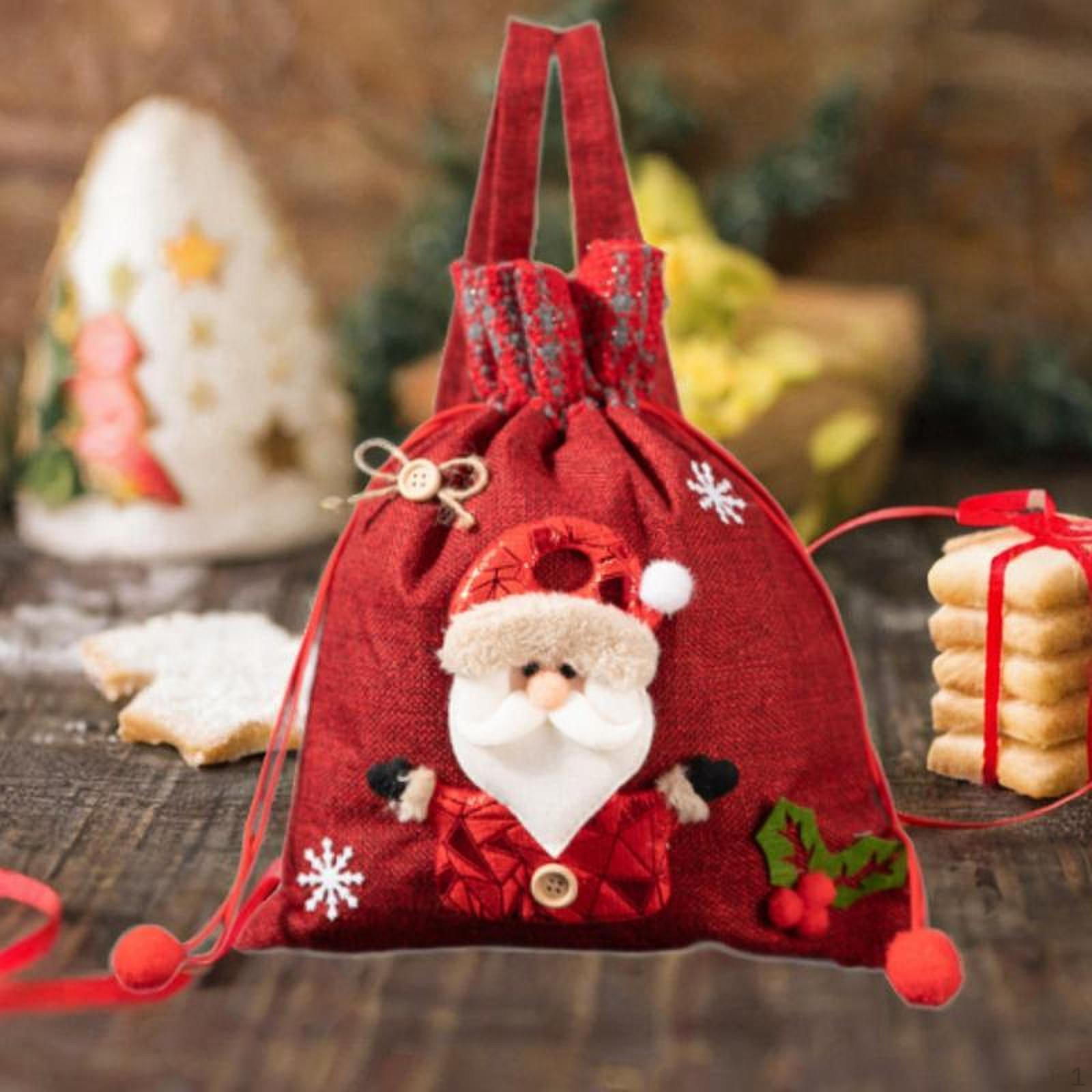 

Різдвяний подарунковий мішок для ляльки Яблуко зі святковим мішечком на шнурку, милий, переносний для вечірки червоний
