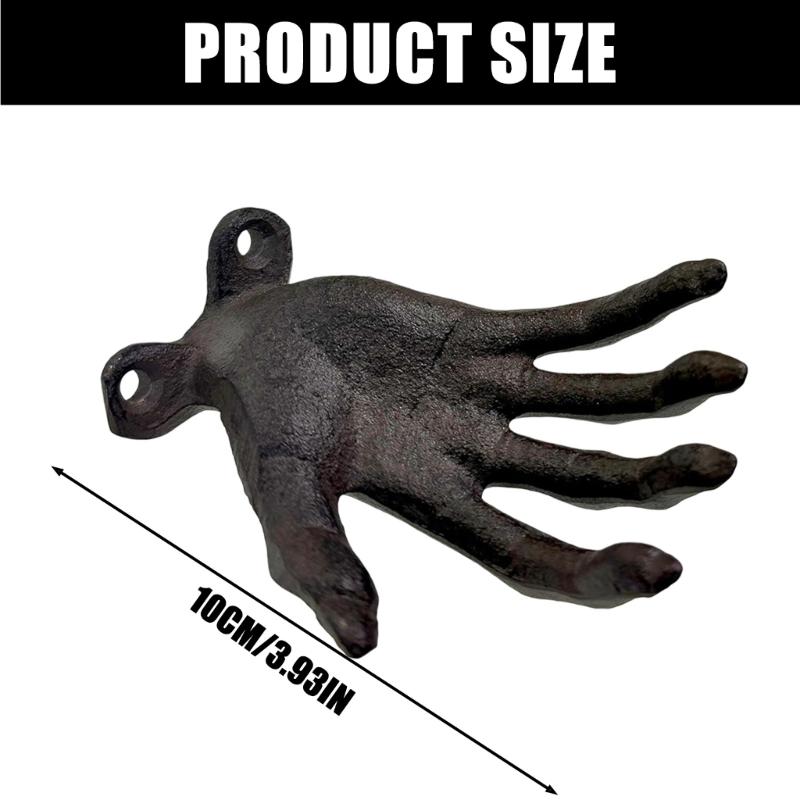 Gothic Witch Hand Sculpture Resin Wall Hook For Scary Decors With Antiqued Distressed Finish For Hanging Key Jewelry