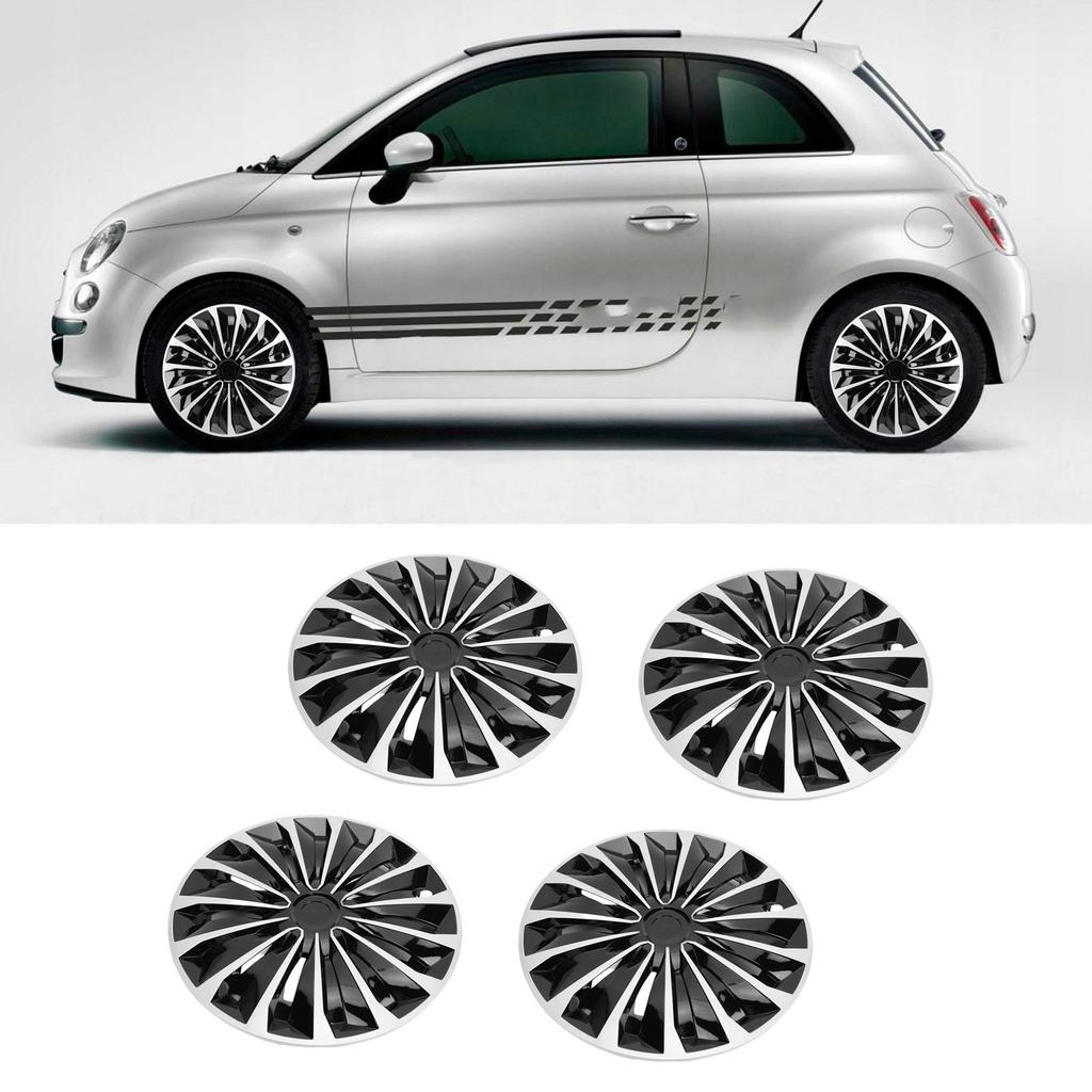 4PCS Hub Wheel Covers 14 Inch Clip On Mounting Stylish Design for R14 Car Tires