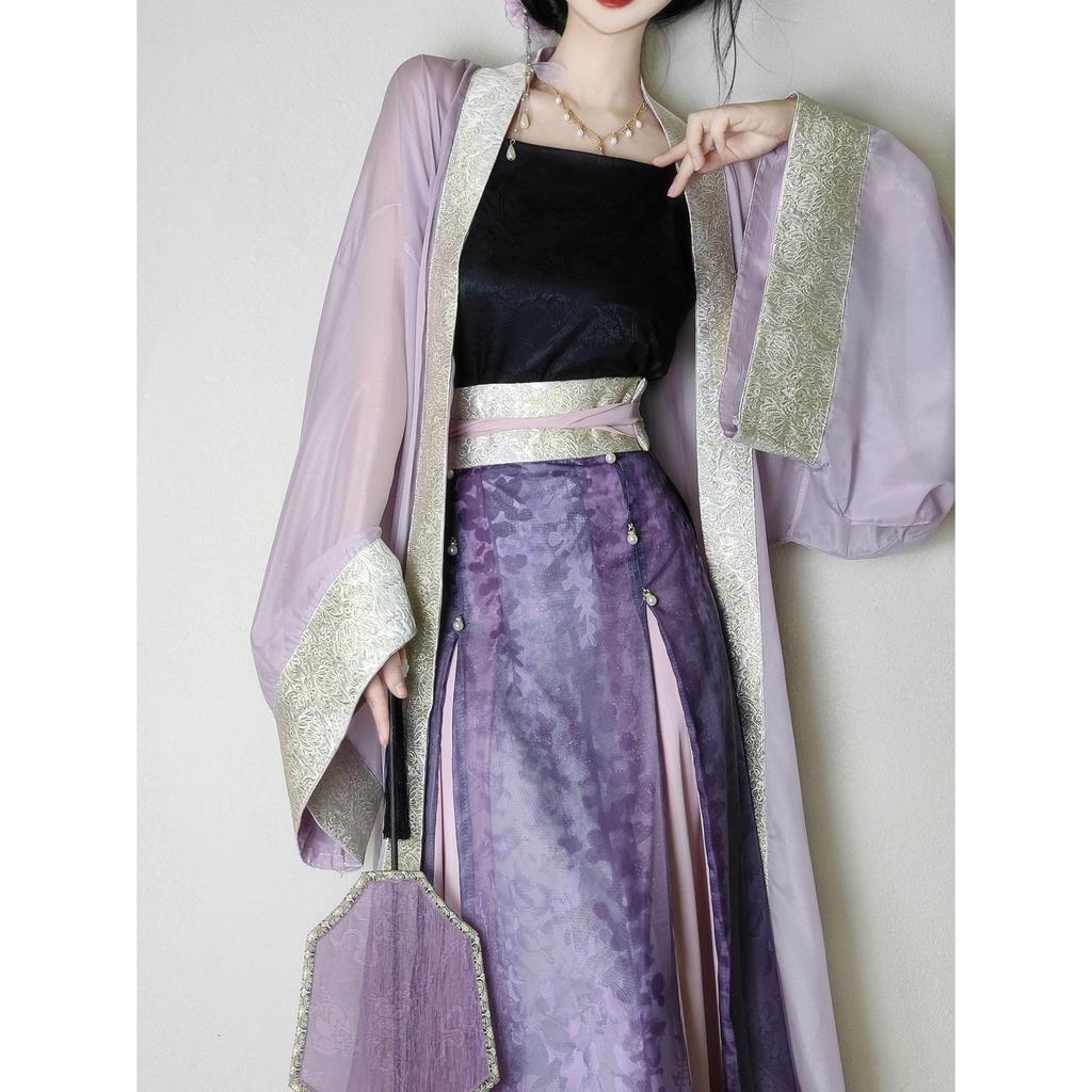 Chinese Song Dynasty Style Hanfu Jacquard Daily Commuting Improvement Suit For Women