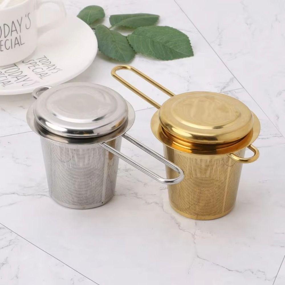 with Lid Hanging Tea Infuser Reusable Spice Filter Useful Stainless Steel Tea Strainer  Kitchen