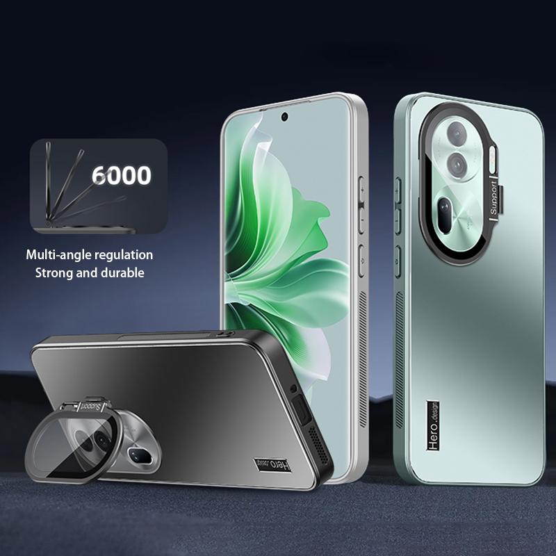 For Oppo Reno11 Pro 5G Cases Phone Cover Anti-Scratch TPU+PC Shell with Kickstand
