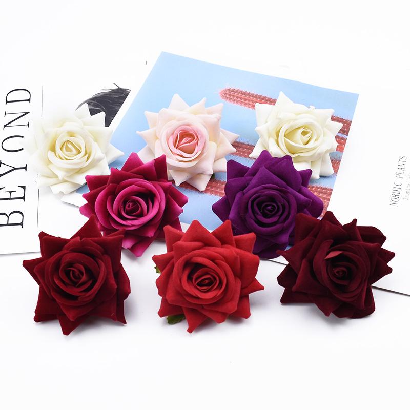 Artificial Flower Flannel Roses Wedding Bridal Accessories Hot Selling Gardens Home Vase Party Decorative  DIY Gifts Scrapbook