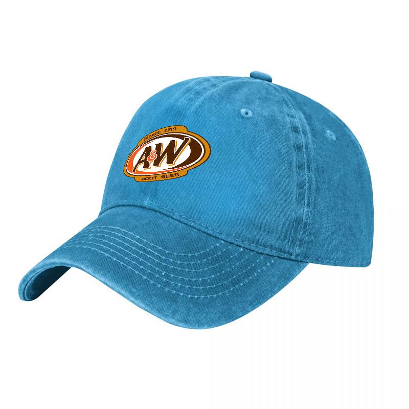AW Root Beer Vintage Logo Washed Canvas Baseball Cap Classic American Brand Design Comfort Fit Adjustable Hat