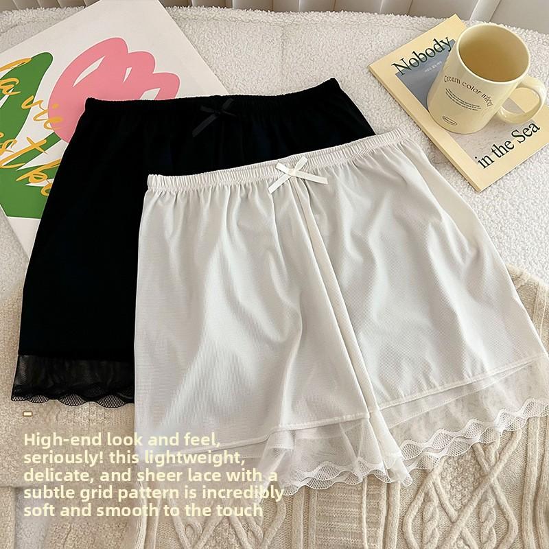 Female Summer New Style Lace Loose Ice Silk Anti Go Out of Light Can Wear Four Safety Underwear