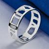 1 Piece of 925 Sterling Silver 5-10 Exquisite Letter Hollow Ring, Fashionable Women's Wedding Gift, Jewelry Accessories