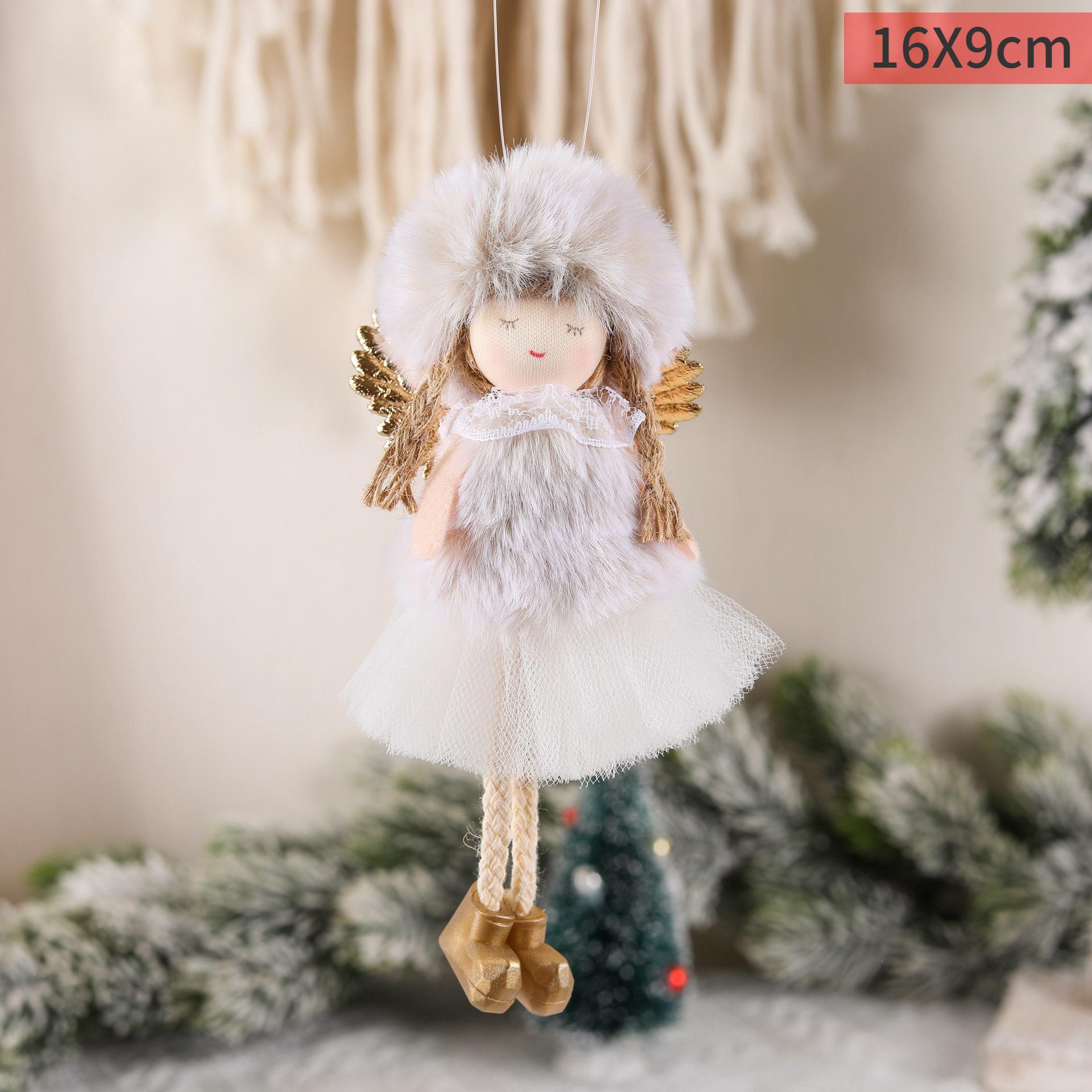 

Pink Plush Angel Girls Doll Xmas Tree Hanging Pendants Merry Christmas 2022 Decor For Home 2023 Kids Navidada Gifts Favor