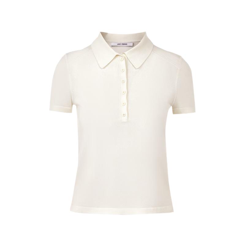 LANCY Women s Elegant Lyocell Lapel Knit Top M