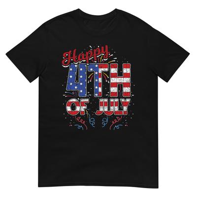 Fireworks Happy 4th Of July Us Flag American 4th Of July Tshirt