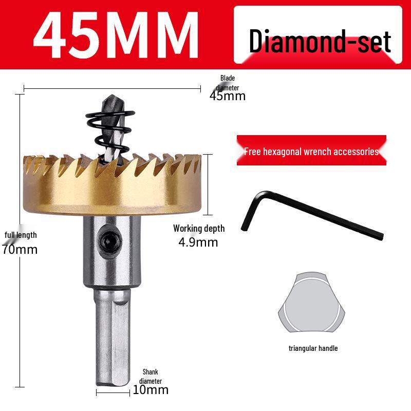 Cobalt Titanium-plated High-speed Steel Hole Saw Drill Bit for Metal and Aluminum