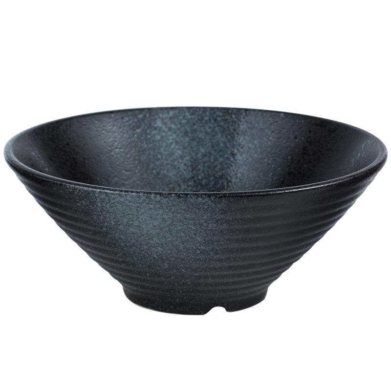 Japanese Ceramic Dòulì Ramen Bowl – Retro Coarse Pottery, High-End, Large Open-Mouth Trumpet Design, Ideal for Home Tableware