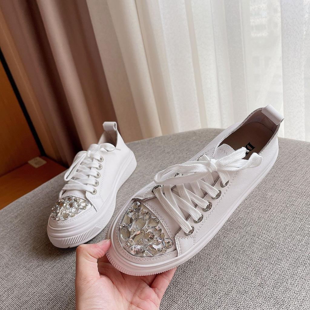 Baotou Half Slippers Women's Fashion Outer Wear 2025 New Summer Rhinestone Lazy Breathable Women's Shoes Platform Tide Sandals
