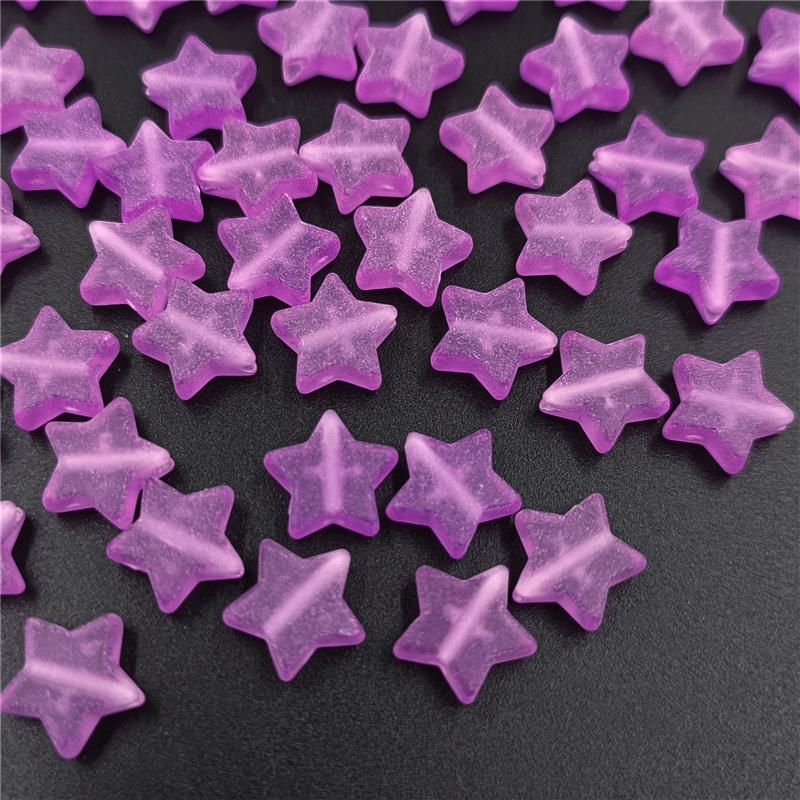 50Pcs Frosted Matte Acrylic Heart Star Beads Pendant DIY for Necklace Bracelet Jewelry Making