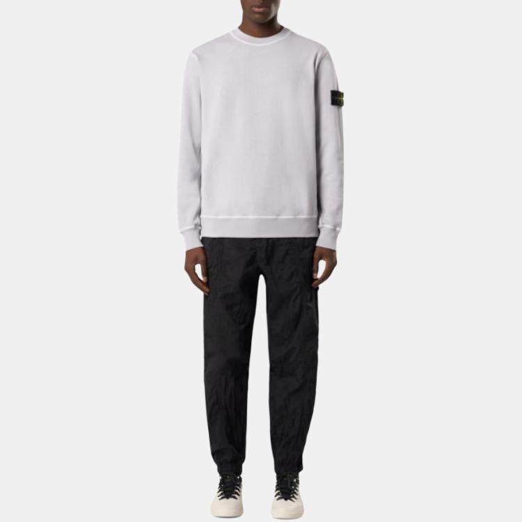 Stone Island Round Neck Logo Long Sleeve Sweatshirt Men sweatshirt Light-Purple K1S1561000-20S0060-V0188