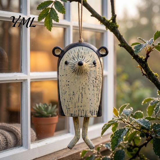 Versatile Four Seasons Decorations Handmade Whimsical Animal Wind Chime, Hand Painted Resin Woodland Hanging Decor Rustic Garden Charming Housewarming